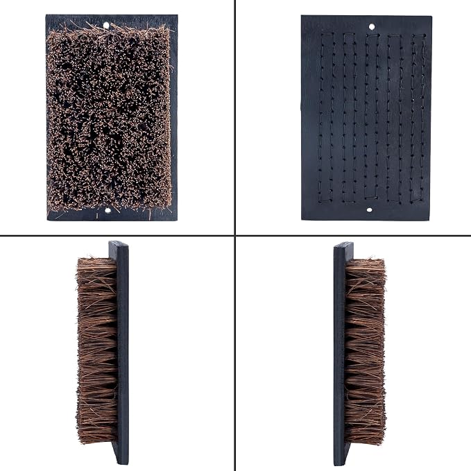 Heavy Duty Boot Scraper Brush Outdoor, Cast Iron Shoe Scrapers with Brushes, Boot Scrubber and Boot Cleaner Brush for Entryway, Garden, Farm (Replacement Bristle Brush)