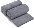 JML Large Microfiber Bath Towels Set of 2, 30" x 60", Grey Floral, | Hanging Loop, Soft, Absorbent, Quick Dry for Hair Wrap, Sauna, Swimming Pool, Shower, Spa