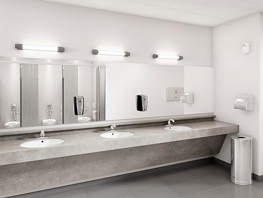 Rubbermaid Commercial Products AutoFoam Hand Soap & Sanitizer Dispenser, Black/Chrome, Touchless, Wall Mount, Battery Operated, for Restrooms in Offices/Hotels/Entertainment/Schools