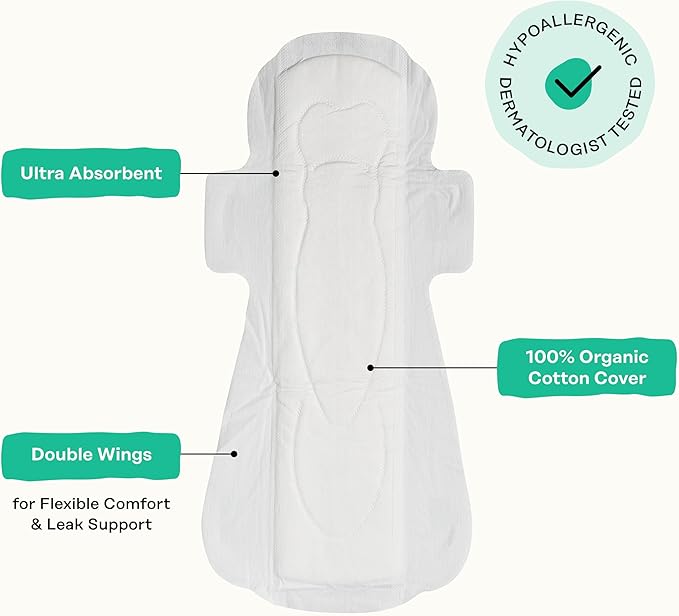 The Honey Pot Company - 48 ct - Herbal Pads for Women - Overnight w/Wings - Infused w/Essential Oils for Cooling Effect & Organic Cotton Cover - Feminine Care