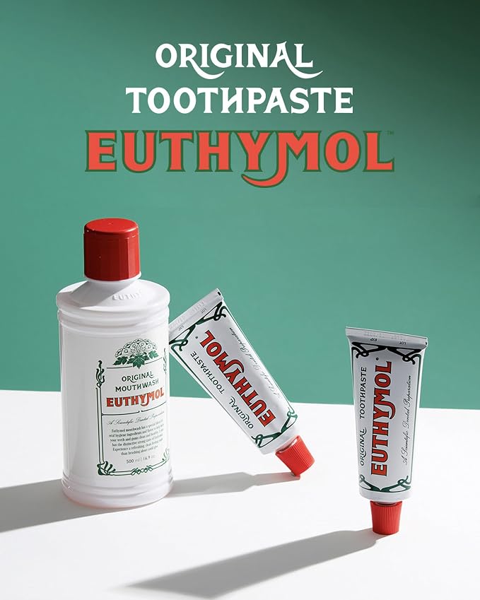 EUTHYMOL Original Pink Toothpaste, Fluoride-Free | 3.7 fl oz*3 (3 Pack) | Fluoride-Free Toothpaste for Sensitive Teeth & Gum. Bad Breath, Cavity Prevention, 12-Hour Long Lasting Freshness