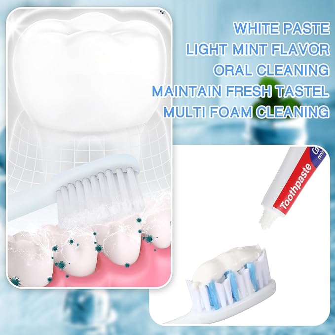 100 Pcs Mini Toothpaste Bulk Regular Clean Mint Toothpaste for Bad Breath, Helps Freshens Breath, Whitens Teeth Travel Size 0.18oz for Home Hotel Office School Camping