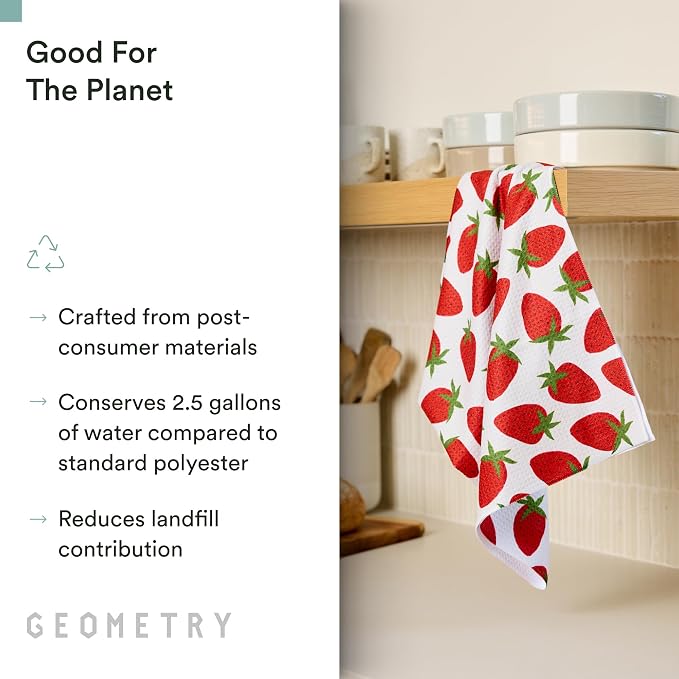 GEOMETRY Spring Kitchen Towels - Quick Dry Microfiber Cloth Spring & Summer Dish Towels for Kitchen Drying - Premium Quick Dry Towel - Sweet Green, 18" x 30" - 1-Pack