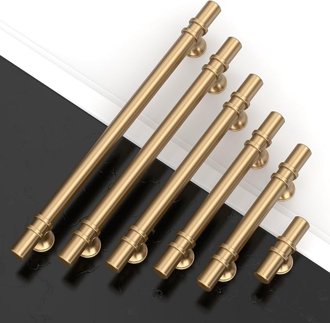 Asidrama 30 Pack 3.75 Inch(96mm) Champagne Bronze Cabinet Pulls Heavy-Duty Solid Kitchen Cabinet Handles Champagne Gold Drawer Hardware for Bathrooms Cabinets