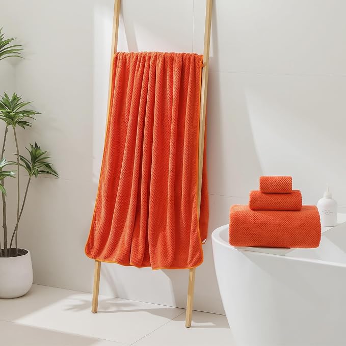 YTYC 39x78 Bath Sheets,Towels for Bathroom,Burnt Orange,2-Pieces | Extra Large Bath Towels, Super Soft,Highly absorbent,Hanging Loop,Quick Drying,Light Weight,80% Polyester