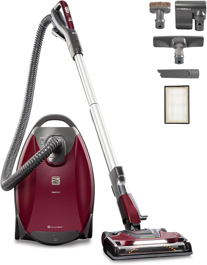 Kenmore Elite 700 Series Bagged Canister Vacuum with Hair Eliminator | Pet Friendly Design, 2-Motor Powerful Suction, HEPA and Auto Cord Rewind for Carpets, Hard Floor and Upholstery