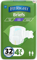 FitRight Bariatric Adult Incontinence Briefs with Tabs, Super Absorbent, 4XL, 65" to 94", 32 Count