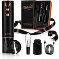 BLUBYEES 4-in-1 Electric Wine Opener Set – Rechargeable Automatic Corkscrew, Foil Cutter, Aerator & Vacuum Stopper, Wine Accessories Gift Set for Dad, Father’s Day Gifts for Men, Husband, Wine Lovers