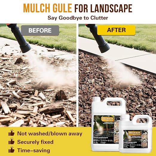 Mulch Glue for Landscaping,Rock Glue,Non-Toxic Mulch Anchor Binder,Long-Lasting Landscape Binder for Landscaping Pea Gravel,Wood Chips& More,for Paths,Patios&Garden Borders (32OZ)