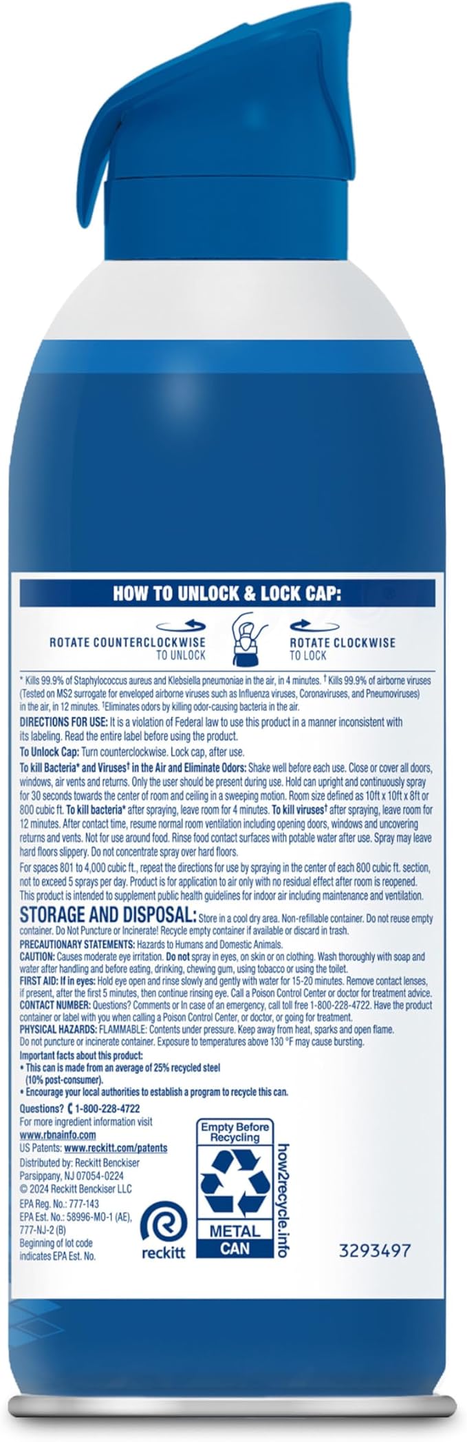 Lysol Air Sanitizer Spray with Bacterial Odor Eliminator for Home & Office, Sanitizing Air Spray, Air Freshener Alternative, White Linen Scent, 10 oz (Pack of 3)
