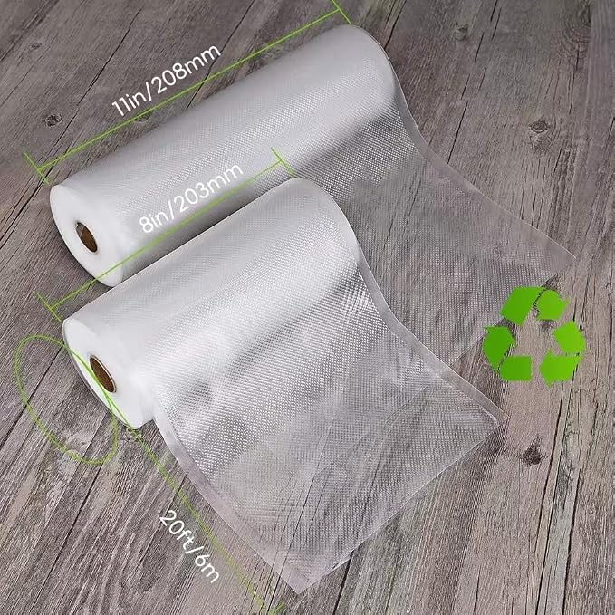 Vacuum Sealer Bags, 6 Rolls 11"x20', 120Feet | Commercial Grade, BPA Free, Customized Size, Sous Vide Cooking, Puncture Prevention, Kitchen Essentials, Kitchen Gadgets