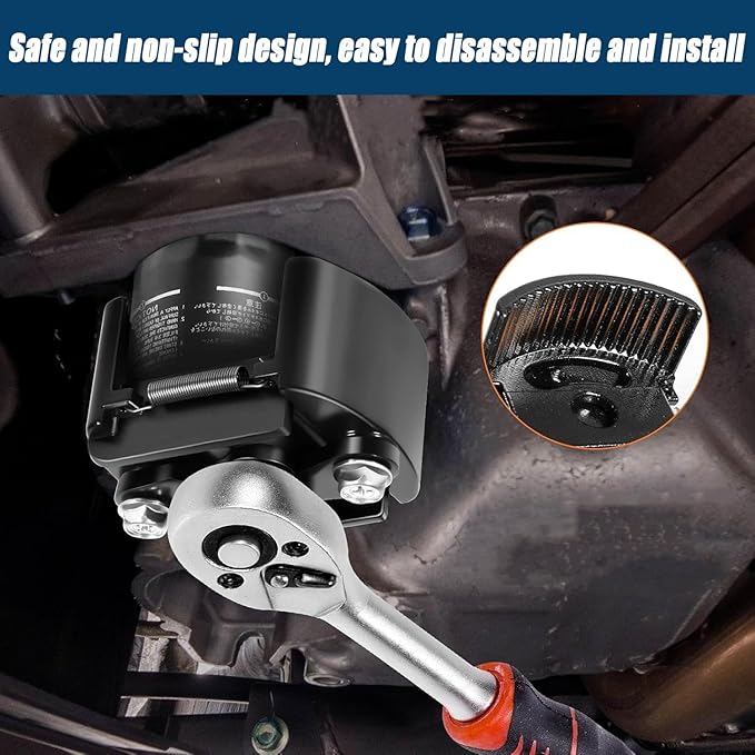 Universal Oil Filter Wrench Set for 105mm-145mm, Adjustable Oil Filter Removal Tool Cap 1/2",Perfect Fits Small Medium-sized Spin-on Oil Filters