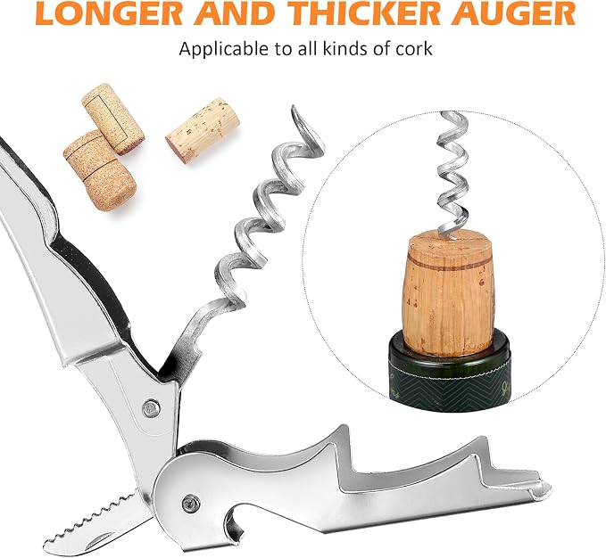 Honoson 40 Pcs Wine Key Opener Corkscrew Bottle Wine Opener Waiter Metal Heavy Beer Corkscrew Serrated Foil Cutter Key for Home Restaurants Bars Waiter Bartenders (Black,White)