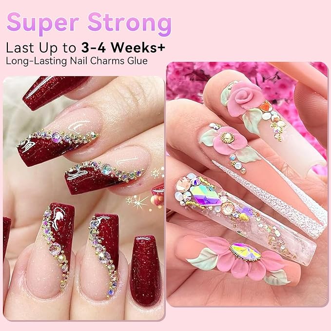 Makartt Rhinestone Glue for Nails: Super Strong 3D Gel for Nail Charms Gems | 30ML UV Gel Nail Art Jewel Diamonds Decorations for Salon DIY Manicure, Nail Lamp Cured Need at Home Beauty Gifts for Women