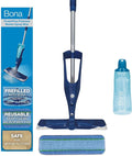 Bona PowerPlus Premium Motion Spray Mop for Hardwood Floors - Includes PowerPlus Hardwood Floor Cleaning Solution and PowerPlus Microfiber Cleaning Pad - Vibrating Spray Mop for Wood Floors