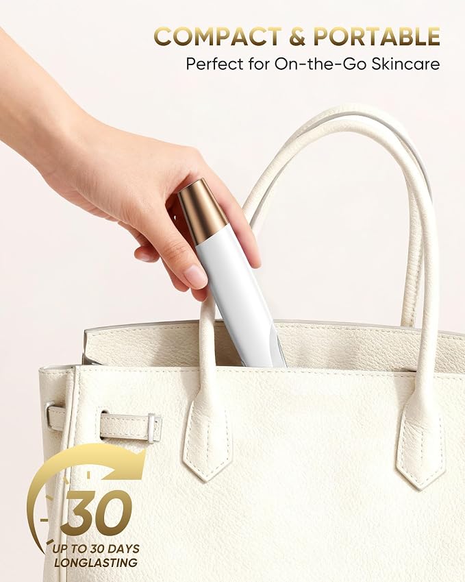 Dermaplane Razor for Women Face: Sonic Dermaplaning Tool for Silky Skin | Painless Electric Facial Exfoliation & Peach Fuzz Hair Removal with LED Light, 3 Speeds, Non-Irritating, 8 Blades (White)