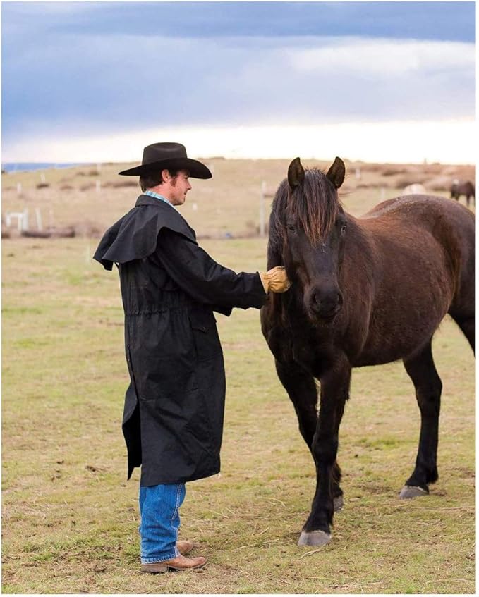 Outback Trading Company Unisex 2056 Stockman Waterproof Breathable Extra-Long Cotton Oilskin Duster Coat