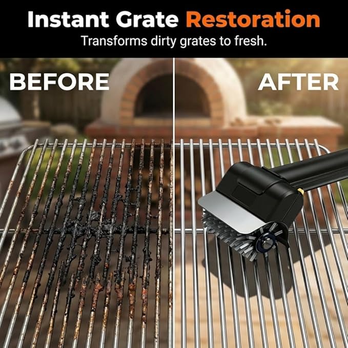 Electric Grill Brush for Outdoor Grill, 2026 New BBQ Cleaning Brush, Portable Cordless Grill Scrubber for Backyard BBQ, Durable Rotary Grill Cleaner for Gas Charcoal Grates