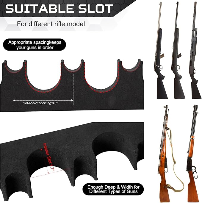 OCQOTAT Gun Rack for Gun Storage, Gun Safe Accessory for Shotguns, Gun Holder in Gun Cabinet, Shotgun Rest, Foam Material with Magnetic Strip and Hook Strip, Gifts for Hunters