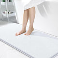 OLANLY Memory Foam Bathroom Runner Rugs 47x24, Absorbent Long Mat, White | Soft Quick Dry Bath Mat Rugs, Non-Slip, Machine Washable Mat for Bathroom Floor, Tub and Shower, Home Decor Accessories