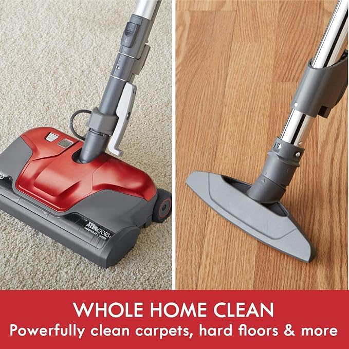 Kenmore 81414 400 Series Pet Friendly Lightweight Bagged Canister Vacuum with Extended Telescoping Wand, HEPA, Retractable Cord, and 4 Cleaning Tools-Red
