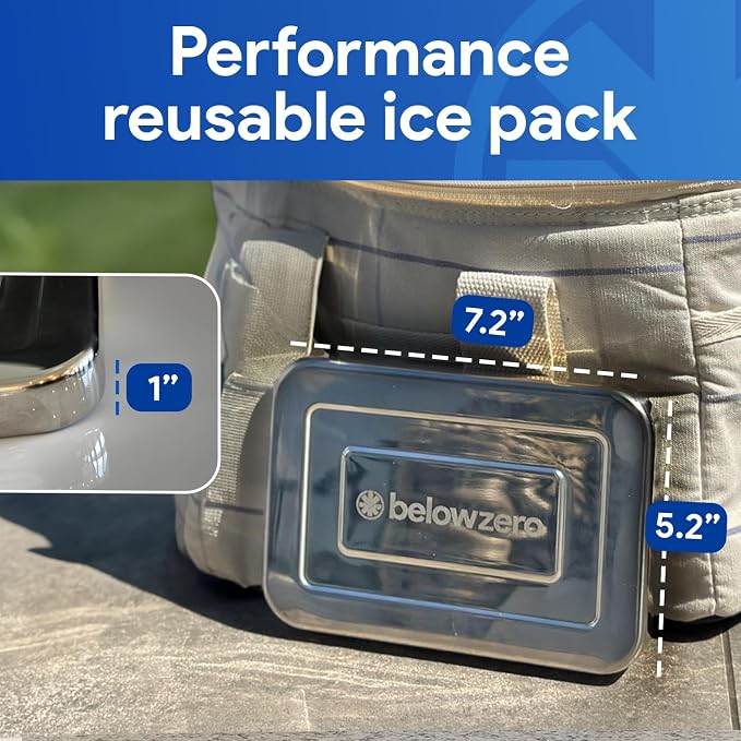 Below Zero Reusable Stainless Steel Ice Pack | Stainless Steel Reusable Ice Pack Keeps Food and Drinks Cold | Ideal for Lunch Bags, Coolers and Travel
