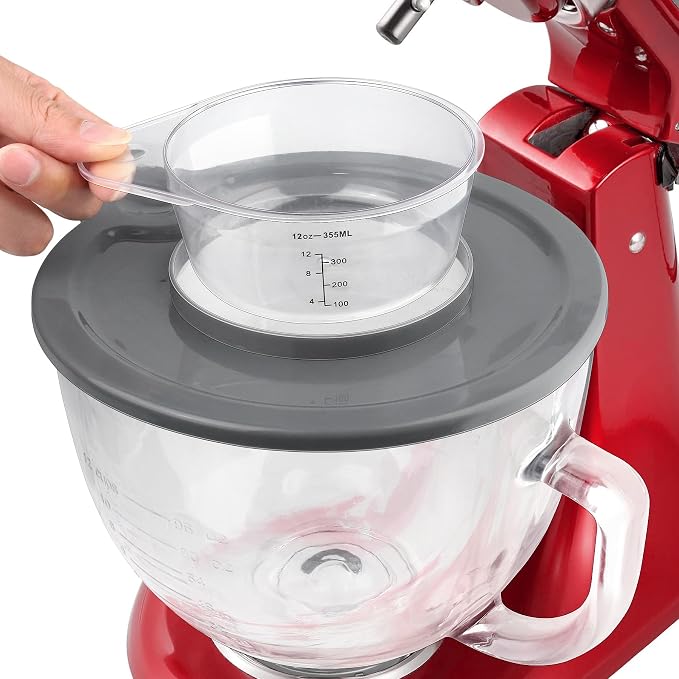 Glass Mixing Bowl 5 QT for KitchenAid 4.5 and 5 Quart Tilt-Head Stand Mixers, Measuring cups with scales, Fits Artisan KSM150, RRK150, KSM100, K45SS, KSM90, KSM95, K45, KSM110, 5KSM125