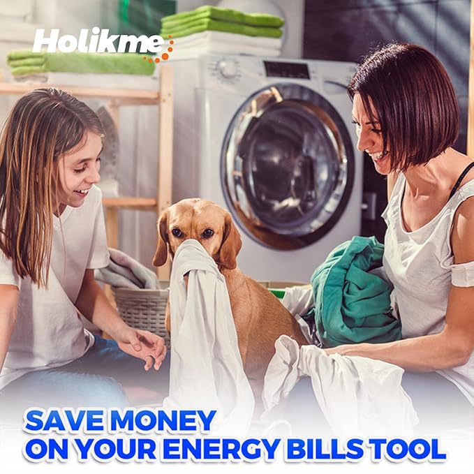 Holikme Dryer Vent Cleaner Kit, Include 30Feet Dryer Vent Cleaning Brush, Dryer Lint Vacuum Attachment, Lint Brush & Dryer Adapters, Blue