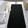 LOCHAS Luxury Bathroom Rug Shaggy Bath Mat 24 x 70 Inch, Black | Washable Non Slip Bath Rugs for Bathroom Shower, Soft Plush Chenille Absorbent Carpets