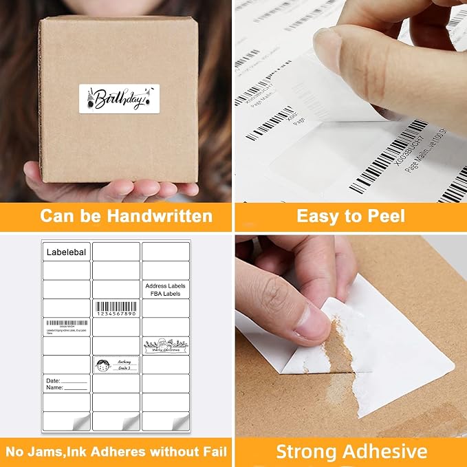 (7500 Pcs/250 Sheets) A4 30 Up Shipping Address Labels, 30 Per Page,1" x2-5/8 Mailing Label, 30-UP White Shipping Labels for Inkjet or Laser Printer,