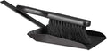Relaxdays Dustpan and Brush Set, 37 cm, Steel, Sweeping Set with Broom, Eyelet, Outdoor and Indoor, Black