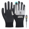 Electrical Insulated Gloves 500V-1PC Voltage Resistance Electrician High Voltage Insulation Work Gloves Flame Retardant & Rubber Non-Slip Grip for Electrical Work (Black and White)