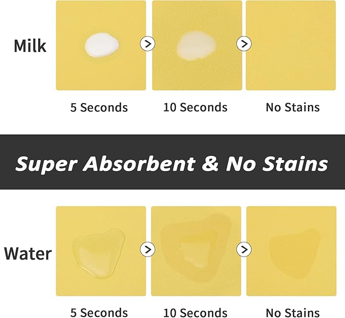 HotLive Dog Food Mat - Absorbent Cat Mat for Food and Water, No Stains Pet Feeding Bowl Mat, Easy to Clean Pet Placemats, Quick Dry Dog Water Dispenser Mat for Messy Drinkers | Paw Yellow 16"x 24"