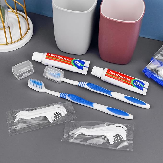 30 Disposable Toothbrushes with Toothpaste Set, Travel Kit Plastic Zip Bag,Toothbrush Head Cover, Bulk Toothbrush for Homeless,Travel,Hotel,Guest