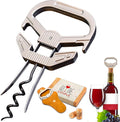 Ah So Wine Opener for Vintage Bottles, Old Wine Corkscrew with Portable Leather Case, Two Prong Cork Puller, for Wine Connoisseurs & Collectors to Uncork, Ideal Gifts for Wine Lovers (Sleek)