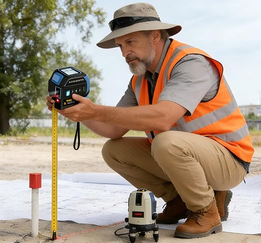 tape measure 4-in-1 laser Digital Measuring Tape & 60m/197ft Laser Distance Meter & with 16ft/5m & Crosshair markings & Dual-axis electronic level,Display On Backlit LCD Screen