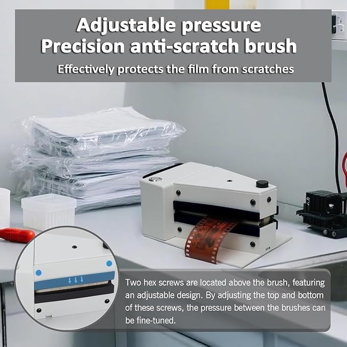 Anti-Static Dust Collector, Electrostatic Film Cleaner with Brush Module for Efficient Film Cleaning and Easy Maintenance (Black)