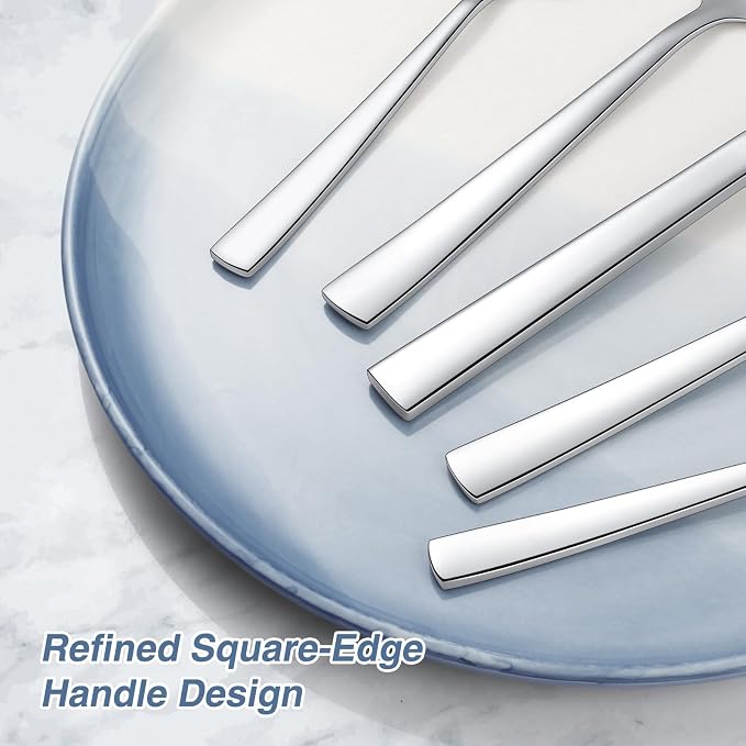 Yoehka 40 Piece Silverware Set for 8, Stainless Steel Flatware Set, Include Spoons/Forks/Knives, Mirror Polished Cutlery Set for Home Restaurant Hotel, Dishwasher Safe