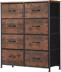 Sweetcrispy Dresser for Bedroom with 8 Drawers, Large Storage Tower | Fabric Chest of Drawers with Metal Frame Wooden Top for Closet, Living Room, Entryway, Tank