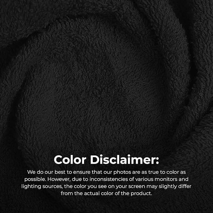 Avalon Towels Salon Towel - Black Hand Towels Bulk Pack of 24 - 100% Cotton Absorbent Spa, Facial & Gym Towel for Working Out - 16x27 Inches (Not Bleach Proof)