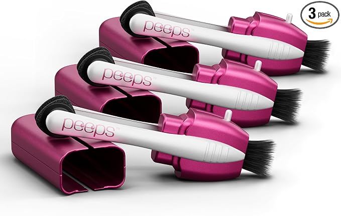 Peeps Glasses Cleaner - for Eyeglasses, Reading Glasses, and More - Lens Cleaner with Carbon Microfiber Tech-Soft Touch Pink-3 Count (Pack of 1)