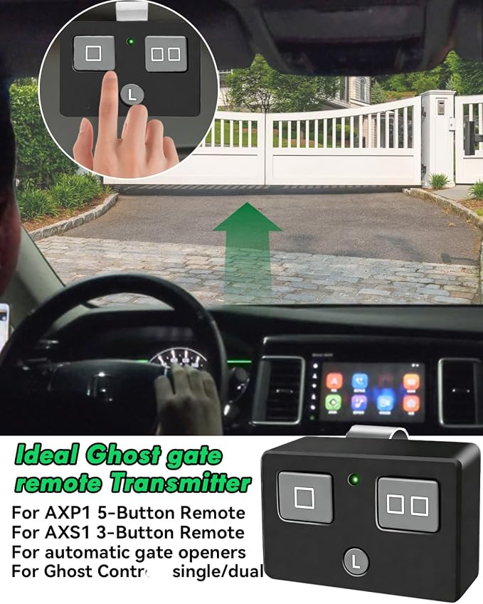 AXP1 AXS1 AXR1 Gate Opener Remote Transmitter, 5-Button, 3-Button Remote Transmitter for Automatic Gate Openers, Partymode, for Gh ost Opener Systems (Black, AXS1 6PCS)