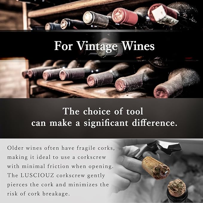 LUSCIOUZ Zero Resistance THE HELIX Corkscrew Silent Wine Bottle Opener Waiters Corkscrew Wine Key
