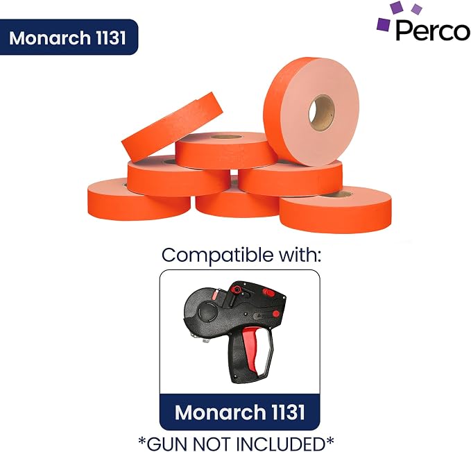 Pricing Labels for Monarch 1131 Fluorescent Red - 20,000 Labels w/ 8 Rolls Value Pack, 1 Sleeve - Made in USA