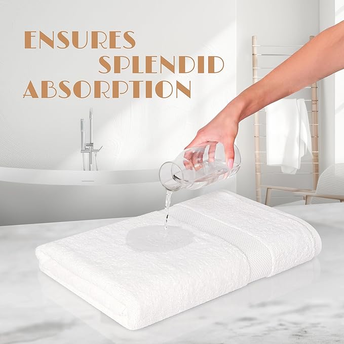 Bath Sheet Towels - 650 GSM Cotton Luxury Bath Towels Extra Large 35x70 | Highly Absorbent and Quick Dry | Hotel Quality Extra Large Bath Towels Oversized, White, 2 Pack