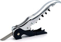 Pulltap's Genuine Slider Boss 150 Waiter's Corkscrew – Double-Hinged Wine Key with Sliding Foil Cutter – Patented Design – Made in Spain – Cromado-Negro (Chrome-Black)