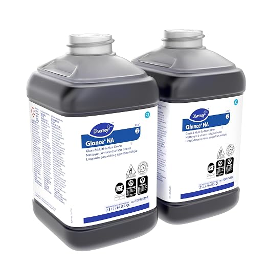 Glance 100975197 Non-Ammoniated Glass & Multi-Surface Cleaner, for Streak Free Windows, JFill Concentrate, 2.5-Liter (Pack of 2) | Streak Free, Ammonia Free, Quick Drying, Glass Cleaner, Mirrors, Chrome, Stainless Steel, Multi-Purpose Cleaner