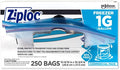 SC Johnson Professional Ziploc Brand Food Storage Freezer Bags, 1 Gallon Freezer Bags, Ziploc Brand Bags, Commercial Pack, 250 Count Box, for Professional Use Only
