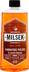 Milsek Furniture Polish and Wood Cleaner with Orange Oil - Multipurpose Cleaning Supplies for Home and Household from Hardwood Floors to Kitchen Cabinets- 12 Fl Oz (Pack of 1)