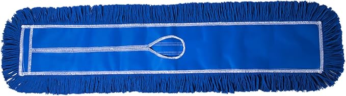 Commercial Dust Mop Replacement Head – 36 x 5 in. Cotton Nylon Reusable Mop Head – Industrial Dust Mop Refill for Floor Cleaning & Janitorial Supplies, Blue